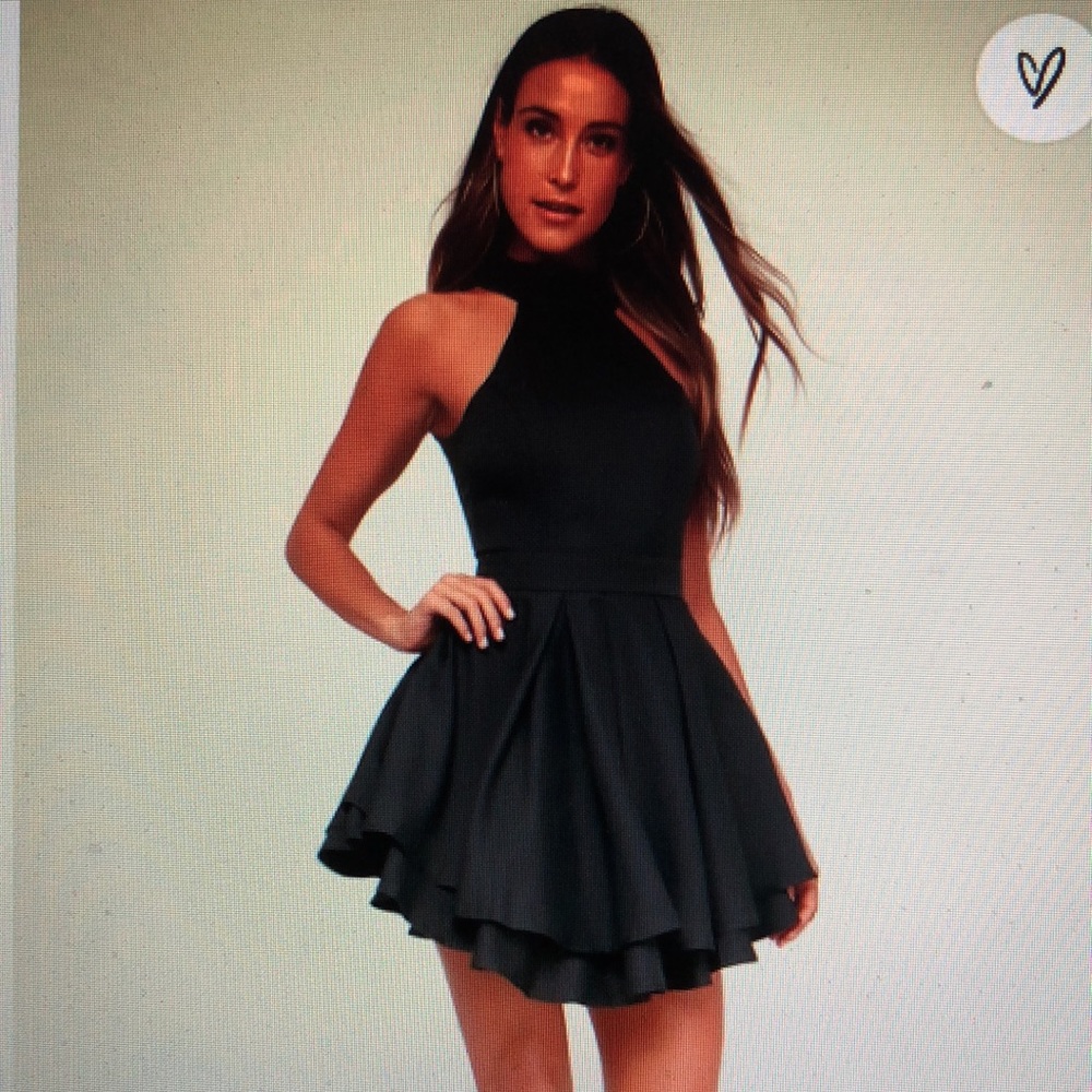 Lulu’s Dress Rehearsal Black Skater Dress Medium